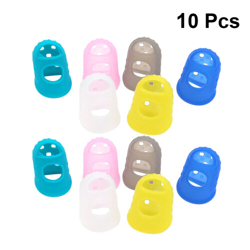 10 Pezzi Protettori Per Dita In Silicone Per Chitarra E Ukulele Taglia L 2