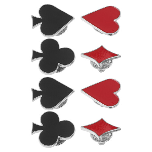 8 Pezzi Spilla Bavero In Con Carte Unisex