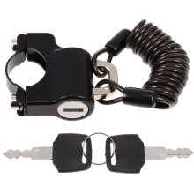 1Set Helm Slot Motorfiets Anti-Diefstal Kabel Aluminium Zwart