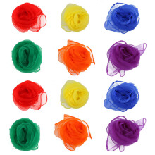 12 Unidades Lenço Quadrado De Cores Pastel Para