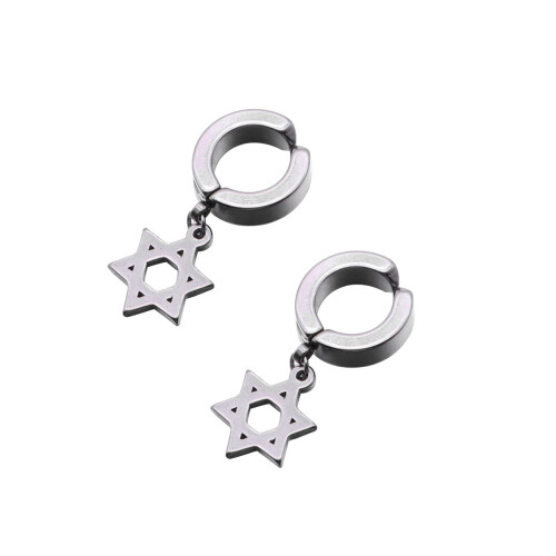 Ear Cuff Clip On Para Mulheres E Aço Hexagrama 1