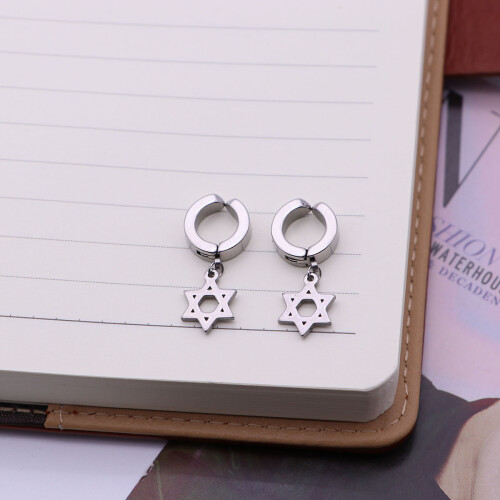 Ear Cuff Clip On Para Mulheres E Aço Hexagrama 2