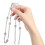 Tracolla Borsa Catena Metallo Argento Con Cristalli Per Mini Borse 6