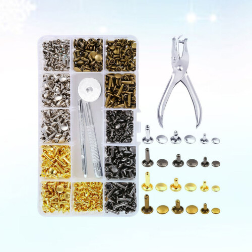 1 Rebites De Couro 6mm 8mm Com Kit Ferramentas 1