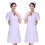 White Short Sleeve Cotton Uniform V Neck Nursing Coat Size S 5