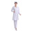 White Short Sleeve Cotton Uniform V Neck Nursing Coat Size S 10