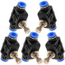 5 Unidades Tubo 6 Mm 1/4' Conector Pneumático Com Controle