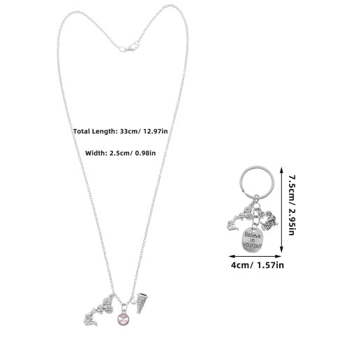 Conjunto Chaveiro Colar Pingente Ginástica 1