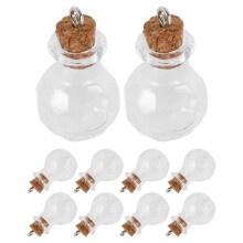 10Pcs Mini Glasflaskor Med Korkproppar Hantverk Tvättflaskor Anhängare