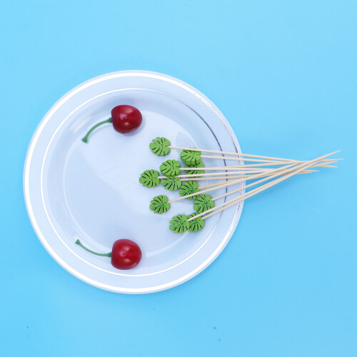 100Pcs Engångs Trätandpetare För Mat, , Cocktail, Fest 2
