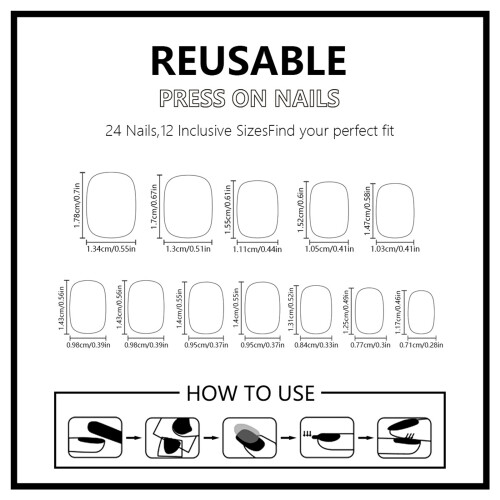 Faux ongles verts à pression de noël, 24 pièces, couverture 2