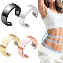 (As show, One size) Lymphatic Drainage Ring, 4 Pcs Lymphatic Drainage Therapeutic Magnetic Ring, Pain Relief & Reduce Fatigue