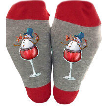 Chaussettes d'équipage fantaisie amusantes pour-gris rouge
