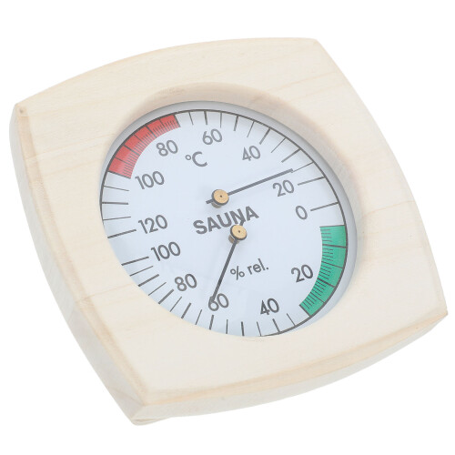 Träbadtermometer Och Hygrometer 2-I-1 För Inomhusbadrum