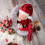 Newborns Photoshooting Props Santa Hat Footed Romper Posing 5