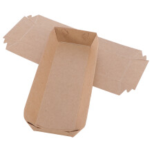 50 St Engångs Pappersmatlåda Kraftpapper Båtform För Snacks