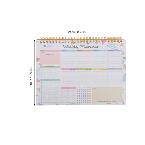 Weekly Planner Spiralbindning, Projektplanerare, Dagbok (B5) 1