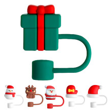 6St Julstrawhätten, Återanvändbar Straw Protector, Tecknad Toppmössa