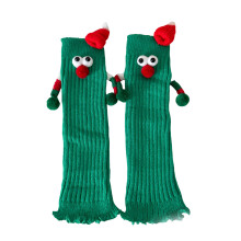 Chaussettes magnétiques de noël pour Couple, tenue de main,-Vert
