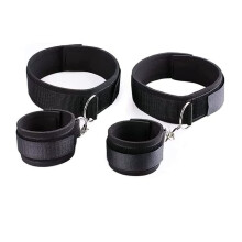 Restrain Bondage Set Padded Wrist And Thigh Cuffs, Adjustable Handcuffs And Leg Straps, Bed Restraints For Couples