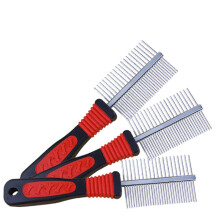 Stainless Steel Dog Hair Comb Double Row Deshedding Brush 2-Piece Set For Labrador Soft Pet Hair Cleaner