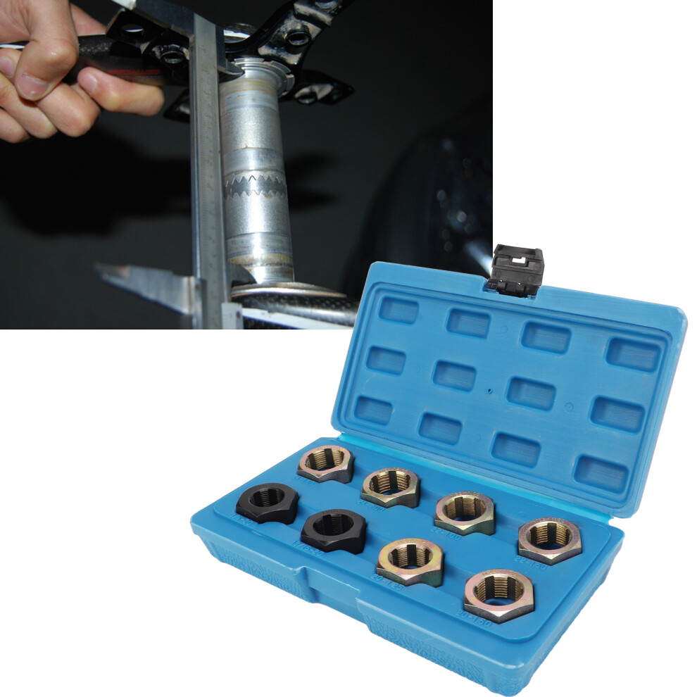 8pcs Carbon Steel Axle Spindle Rethreading Tool Set for Vehicle Maintenance-image-OPC-PMNJXSX-NEW