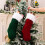 Sac cadeau de bas de noël 17 pouces, bas tricotés avec-Vert 7