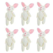 6 Stuks Gevulde Konijn Pop Schattig Hangende Bedeltekens
