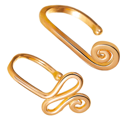 2 Glanzende U- Neusringen Slakvorm Sieraden 2