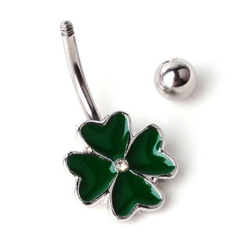 2 Navelring Menselijk Lichaam Piercing Sieraden Klaverblad 1