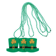 3Pcs Green Plastic Shamrock Necklaces Festival Decoration Accessories