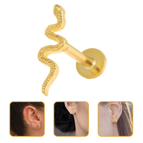 Piercing Ohrstecker Für Ohrläppchen Knorpel Schlangenform 2