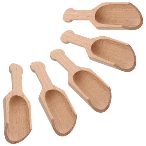 5Pcs Practical Chocolate Wooden Scoops for Tea Milk