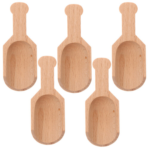 5Pcs Practical Chocolate Wooden Scoops for Tea Milk 2