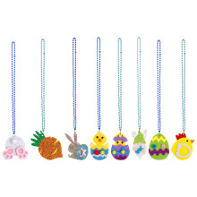 8 Unidades Collar Temático Pascua Niños Con Amuleto Estilo