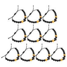 10 Pezzi Braccialetti Sportivi In Legno Con A