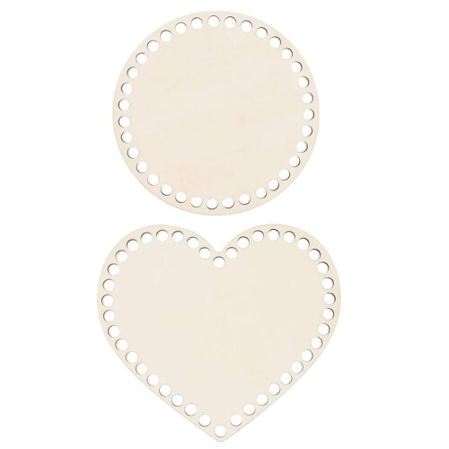 2 Peças Fundos Cesta Crochê Natural 1