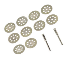 Bolsa De Discos Mini Cortadores Diamante 8 Furos 20Mm 10 Unid 2 Hastes