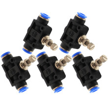 5 Unidades Tubo 6 Mm 1/4' Conector Pneumático Com Controle