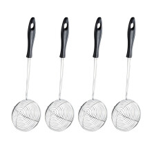 4Pièces Acier Noir Cuisine Maison Écumoire Polyvalente