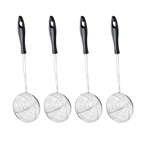 4Pièces Acier Noir Cuisine Maison Écumoire Polyvalente 1