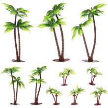 10Stk Kunststoff Mini Kokosbaum Modell Für Sandtisch Grün