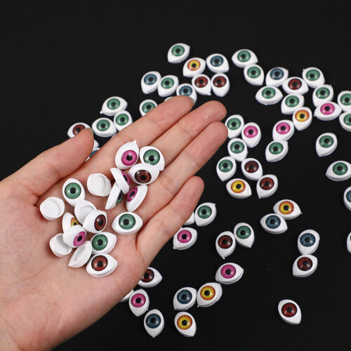 100 Pcs Simulationögon Oval Form För Sy- Och Hantverksaccessoarer 2