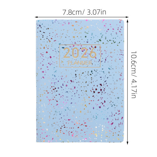 A7 2026 Pocket Planner: Pu-Omslag Notebook – Akademiskt Schema 1