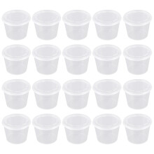 50 St 40 Ml Engångs Plast Portionsbehållare Transparent Med Lock
