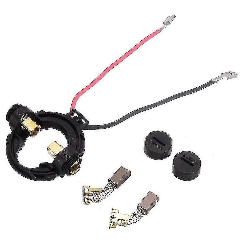 Kikidex (As Show, One Size) 1Pair Carbon Brushes + Holder + Carbon Brushes Cap Replacement Parts For Hitachi 328202 334696 G18d