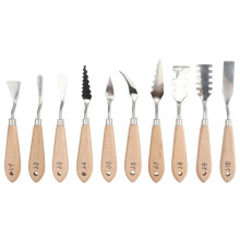 (As show, One size) 10Pcs Stainless Steel Palette Knife Spatula Mixed Color , Suitable for Oil Painting, Canvas, Acryli