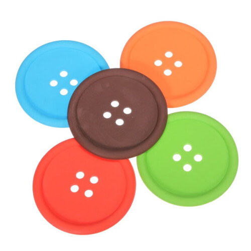 5Pièces Support Tasse Silicone Rouge Isolant Et Résistant Antidérapant