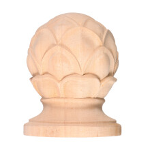 Wood Finials: Massivt Trappstegsfinial Med Snidetdetaljer Europastil