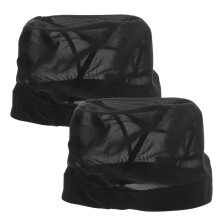 2 Stuks Elastische Unisex Pruikhoed Van Stretch Spandex Mesh (Zwart)